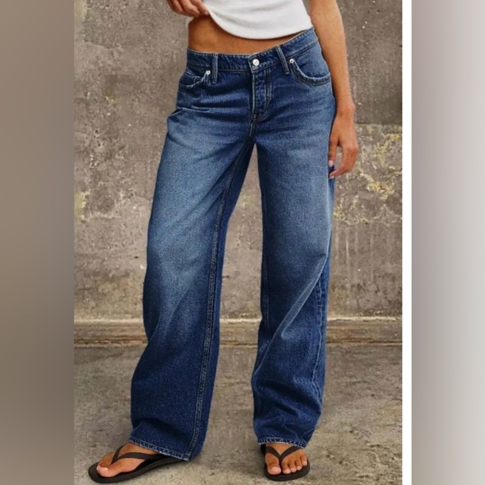 Flamingals Wash Mid Waist Straight Leg Jeans